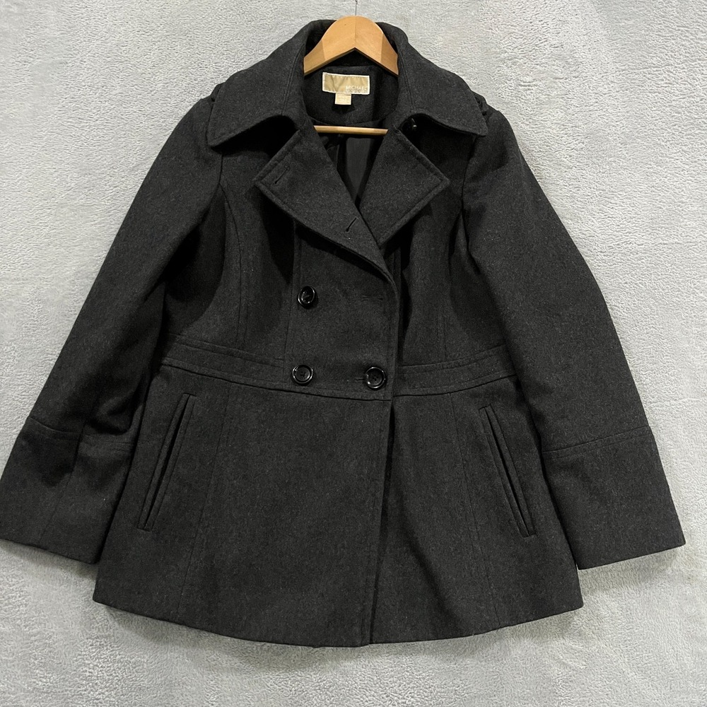 Michael Kors Jacket Womens Medium Wool Double Breasted Lined Peacoat Old Money